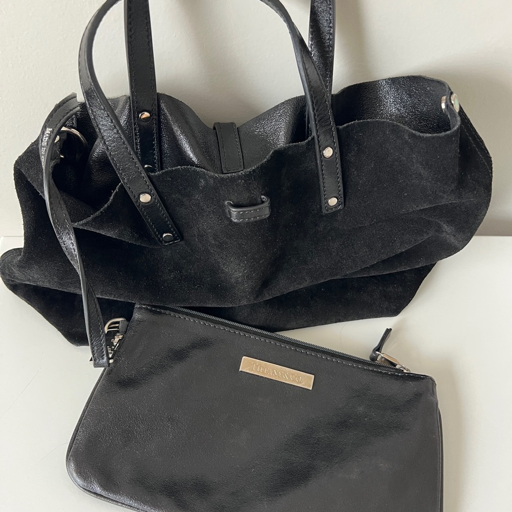 Tiffany & Co Reversible Black Suede/Leather Tote Bag (Small) - Picture 8 of 15